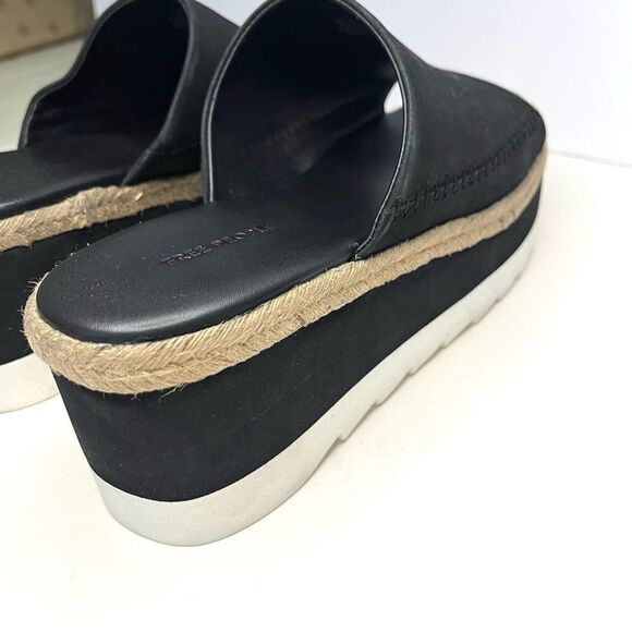 Free People Santorini Espadrille Platform Leather Sandals Black 7.5 New In Box - Picture 10 of 11